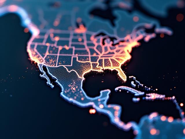 Data-driven map highlighting the logistics corridor between Charlotte and Mexico